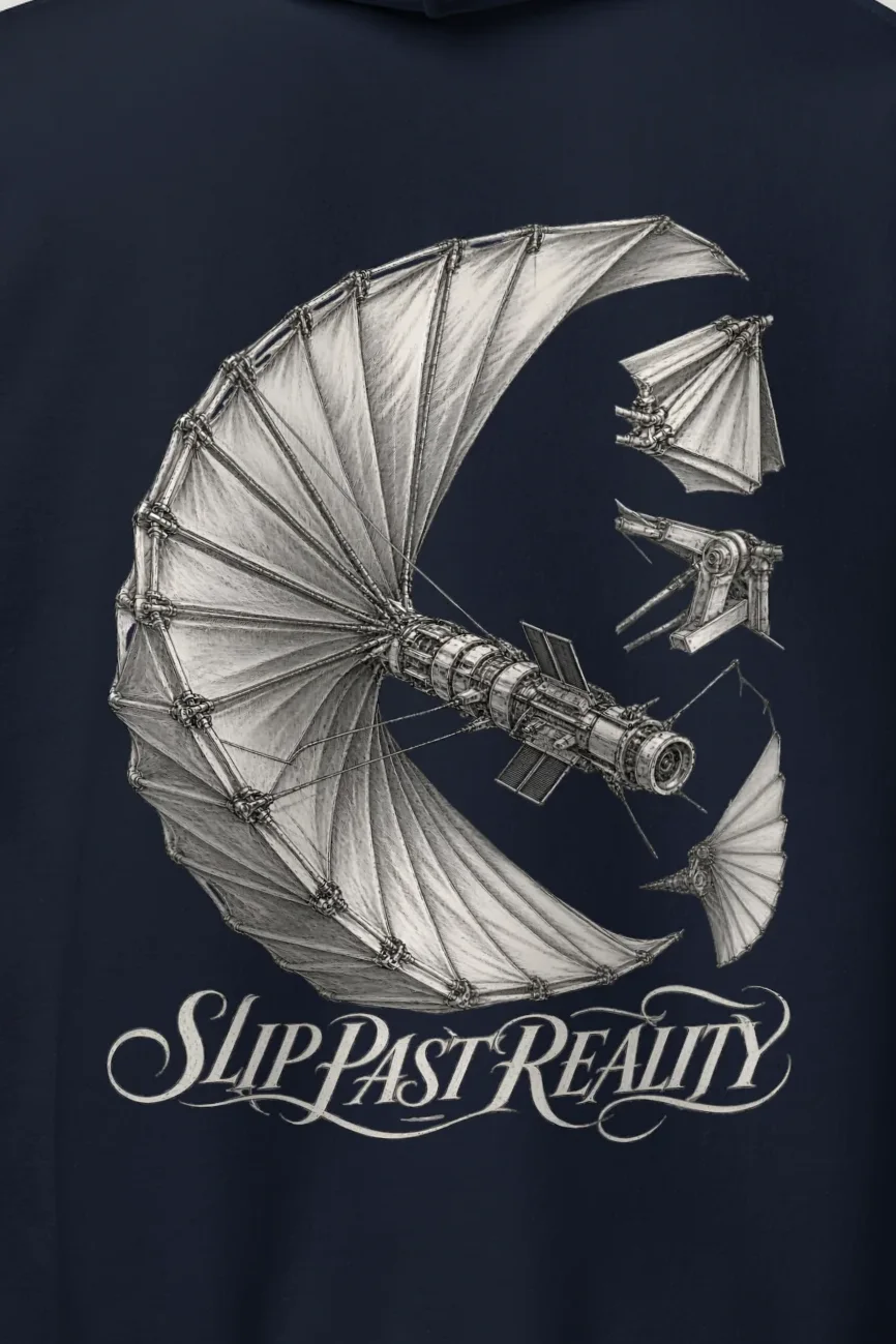 "Slip Past Reality" Heavy Blend Unisex Pullover Hoodie - the graphic up close