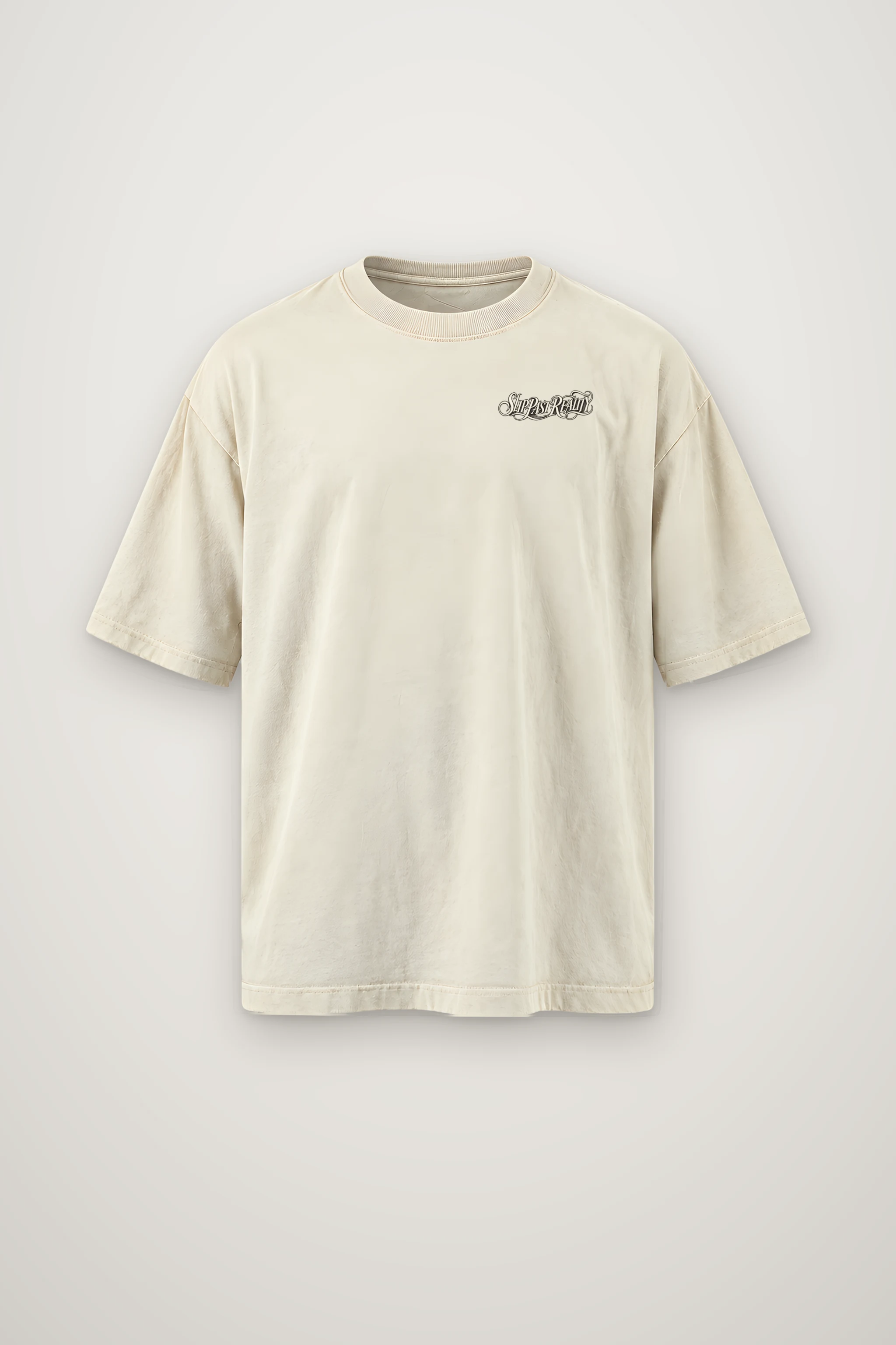 "Slip Past Reality" Men's Oversized Heavyweight Crewneck T-Shirt