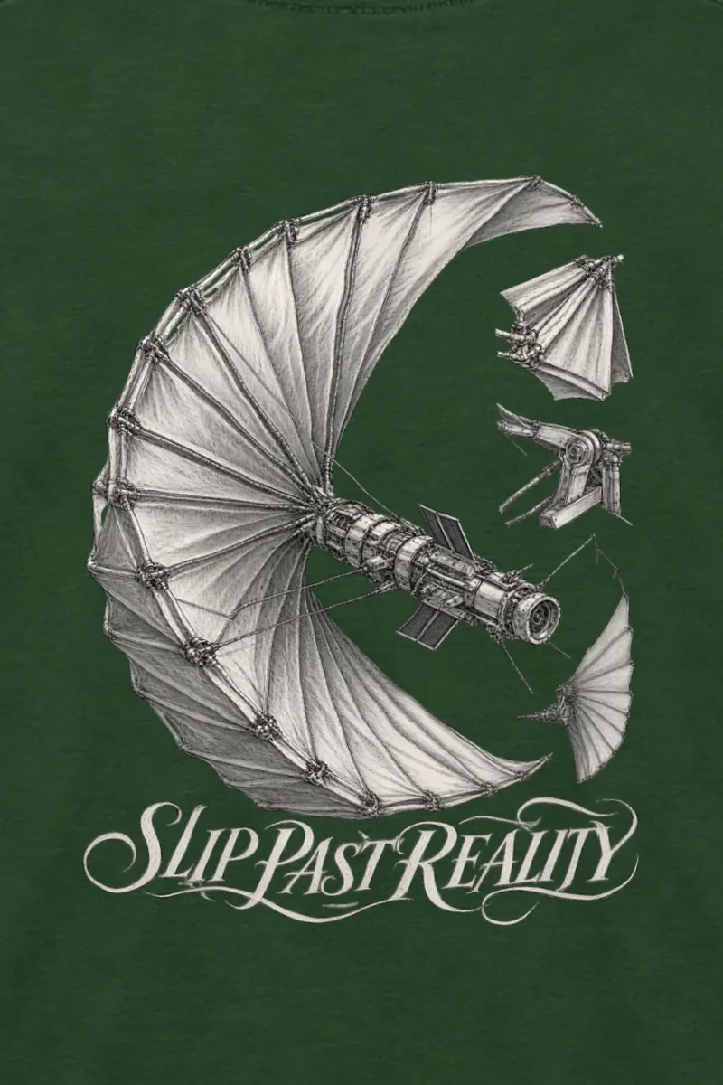 "Slip Past Reality" Unisex Longsleeve T-shirt - the graphic up close