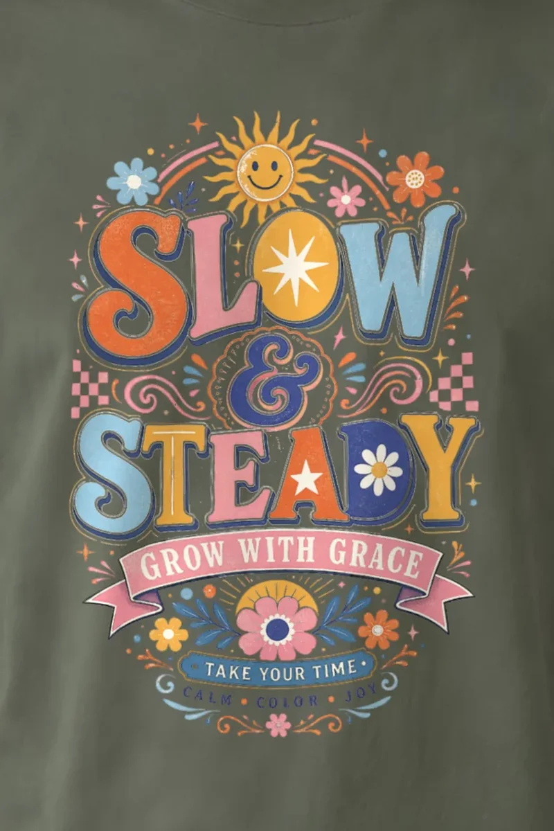 "Slow and steady" Heavyweight Unisex Crewneck T-shirt