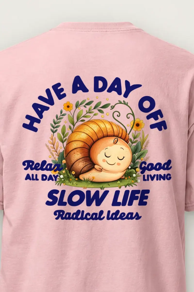 "Slow Life Snail" Heavyweight Unisex Crewneck T-shirt