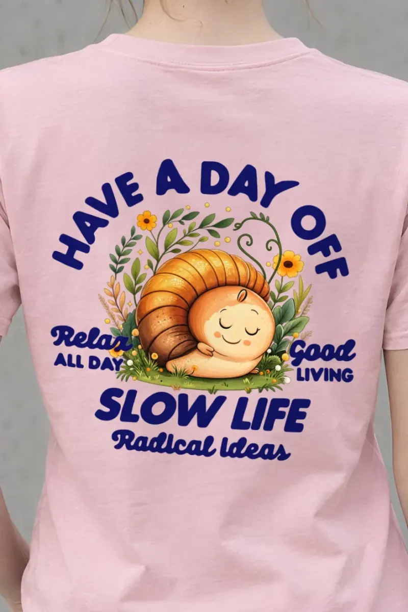 "Slow Life Snail" Heavyweight Unisex Crewneck T-shirt