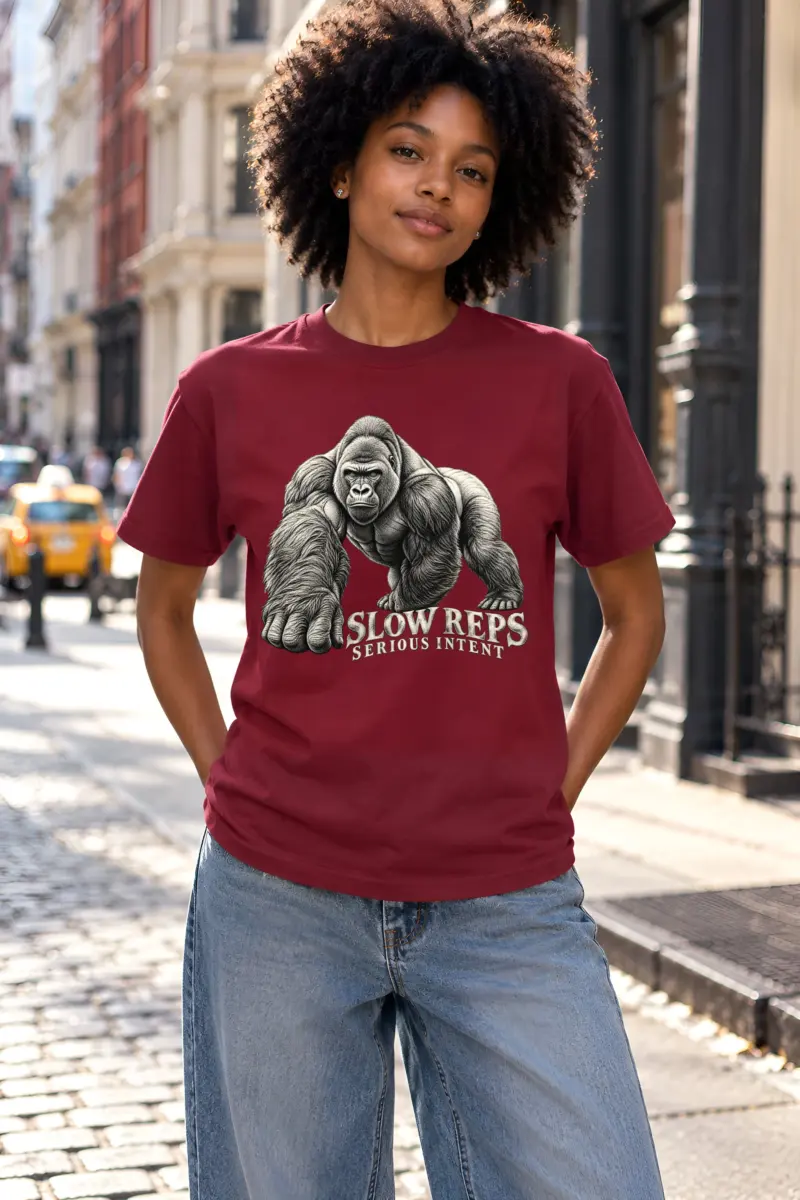 "Slow Reps, Serious Intent" Heavyweight Unisex Crewneck T-shirt