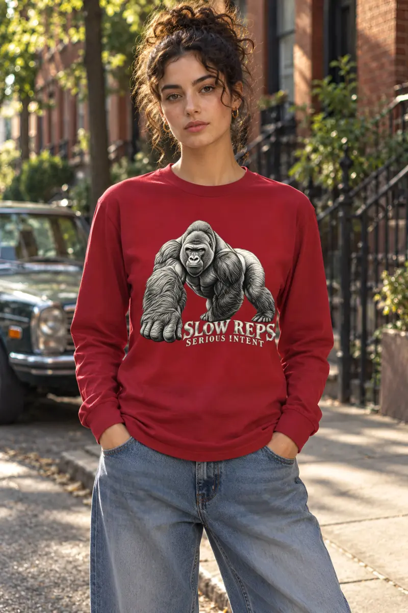 "Slow Reps, Serious Intent" Unisex Longsleeve T-shirt