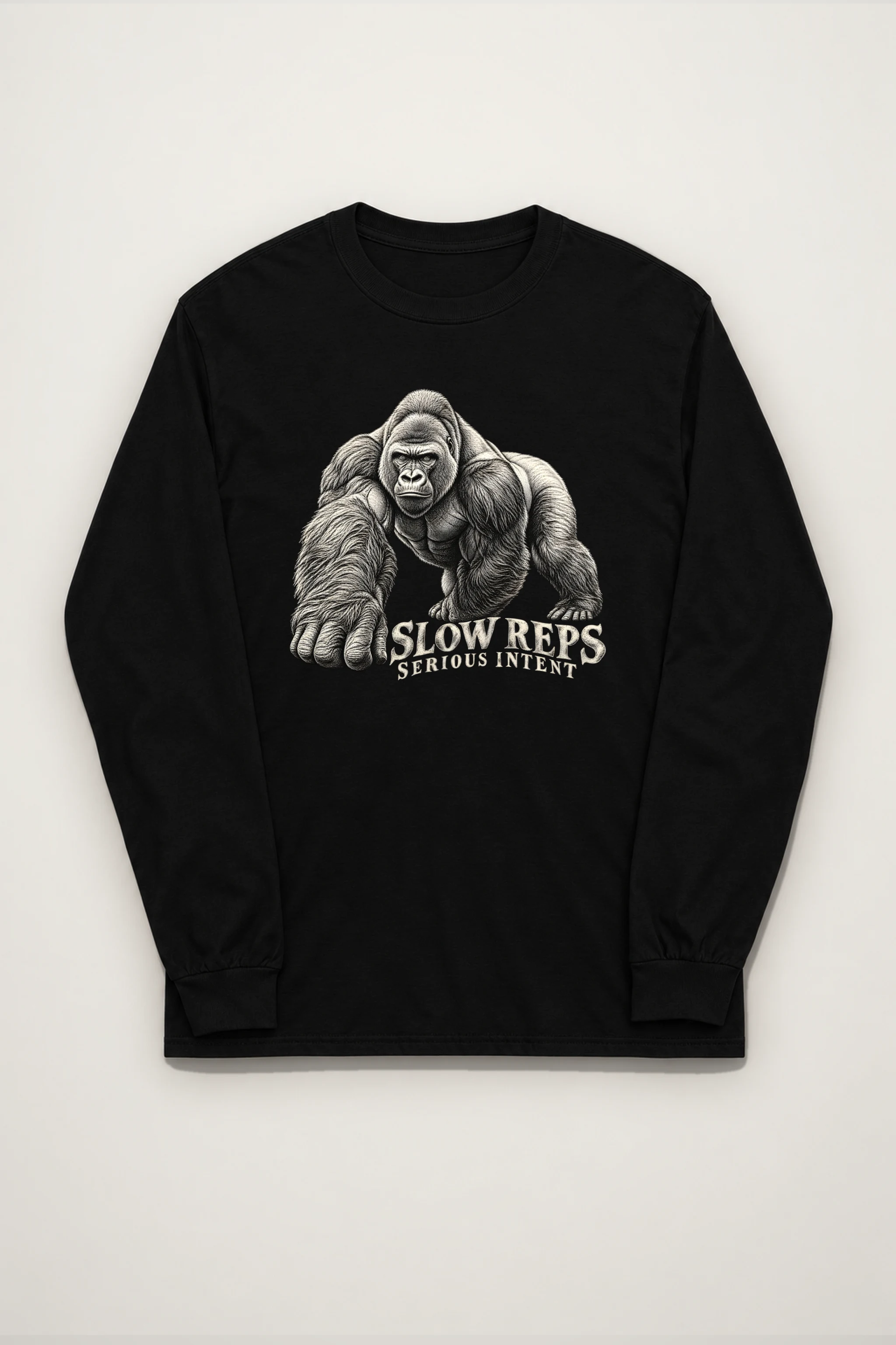 "Slow Reps, Serious Intent" Unisex Longsleeve T-shirt