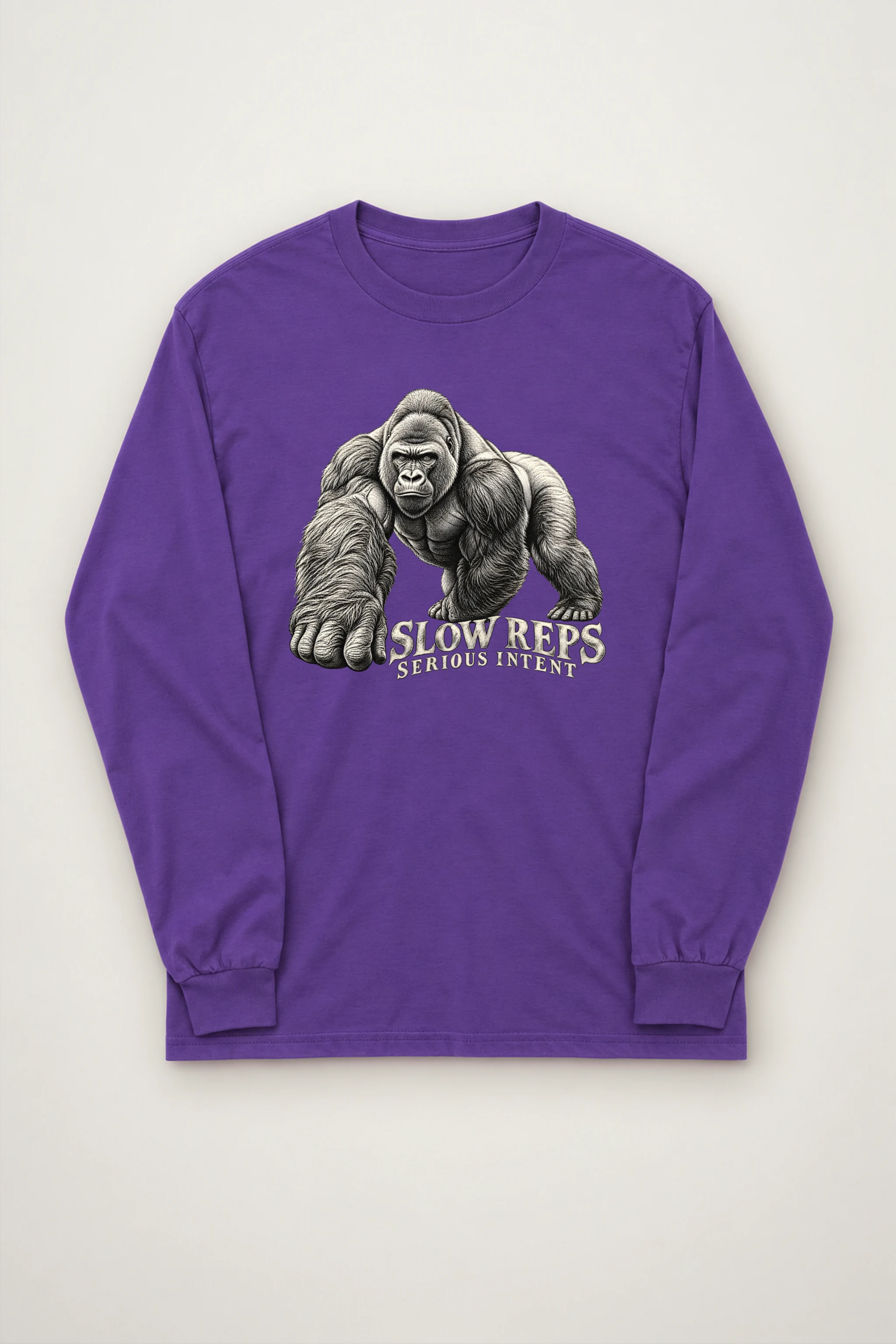 "Slow Reps, Serious Intent" Unisex Longsleeve T-shirt