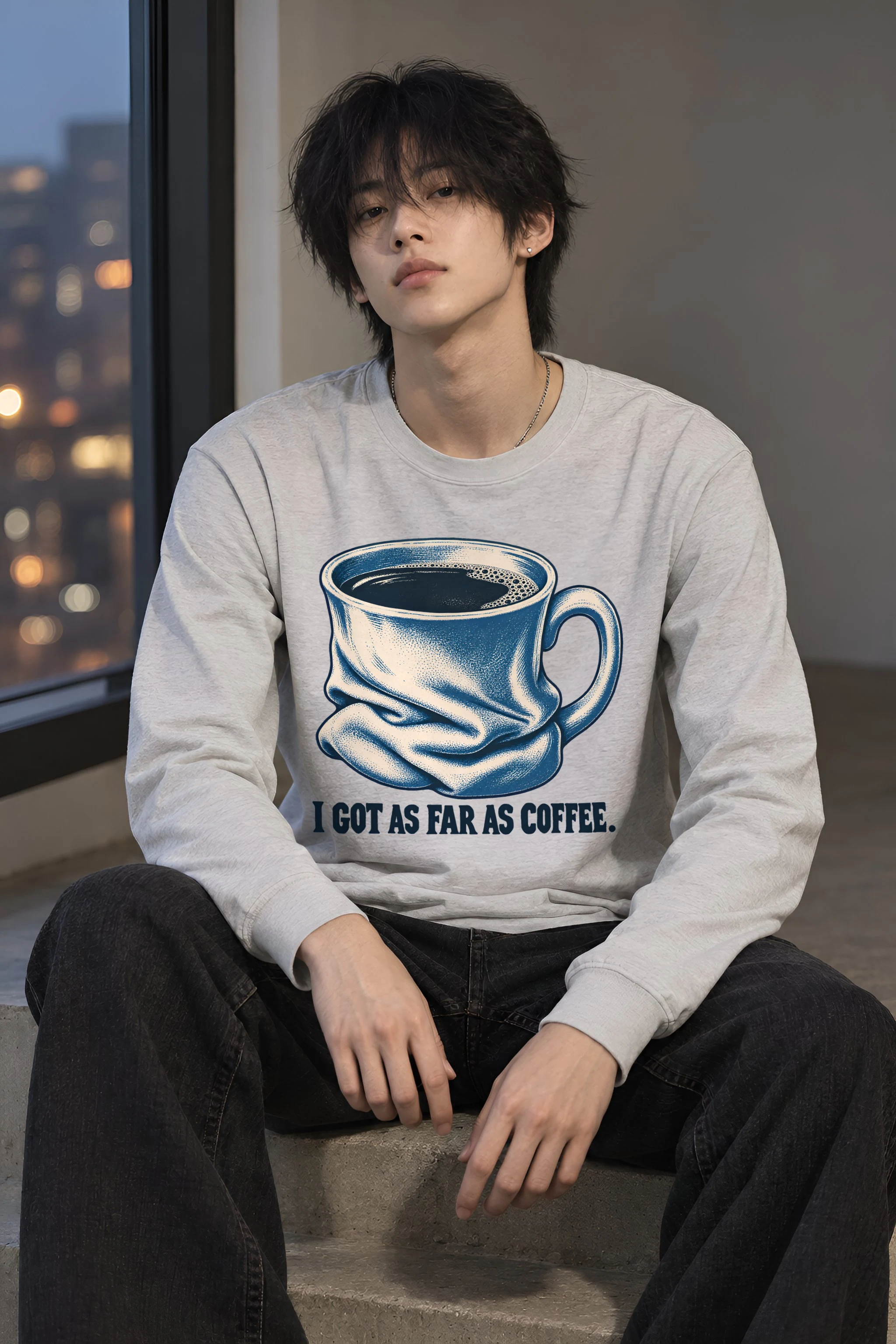 "Slumped Coffee Mug" Unisex Longsleeve T-shirt