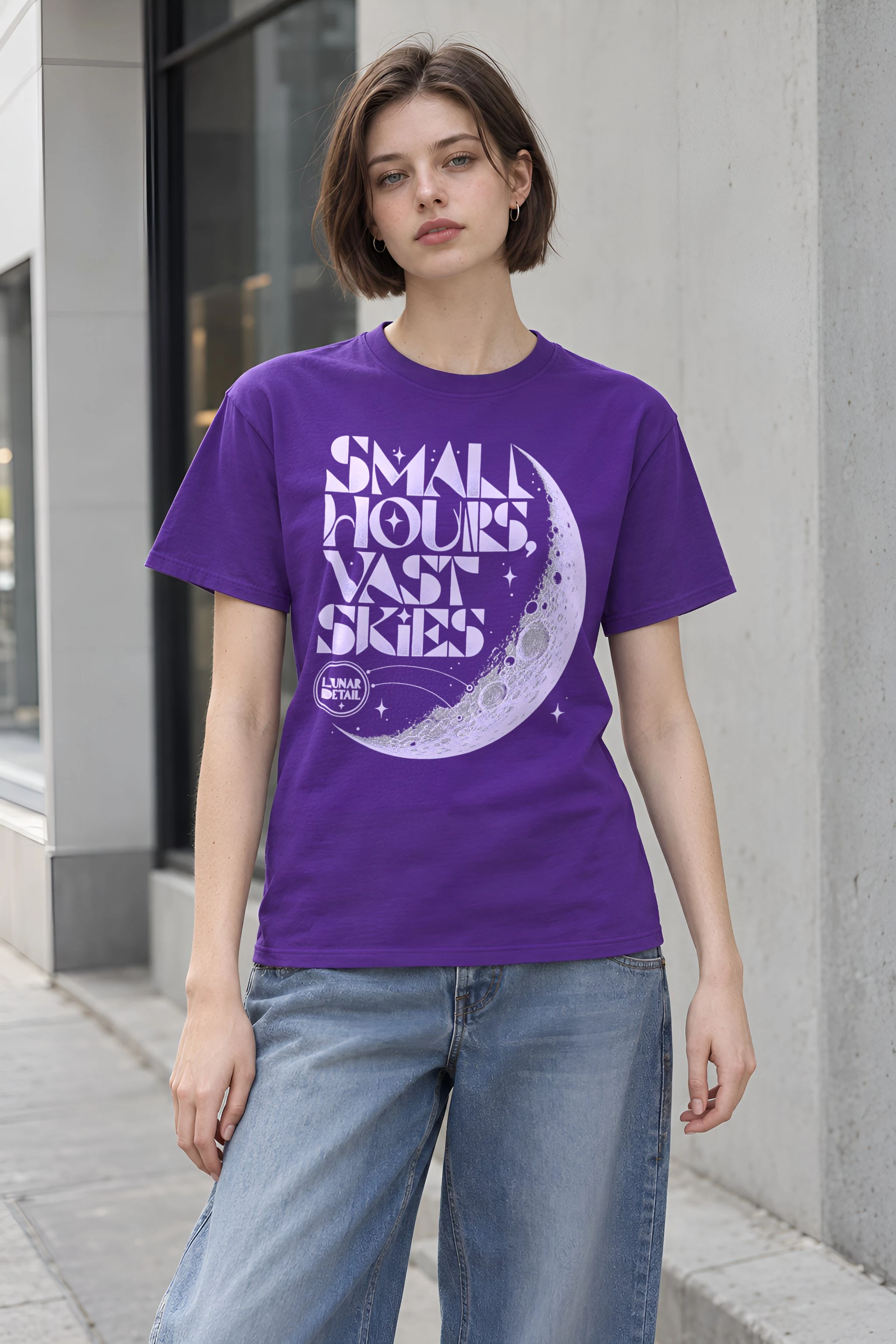 "Small Hours, Vast Skies" Heavyweight Unisex Crewneck T-shirt