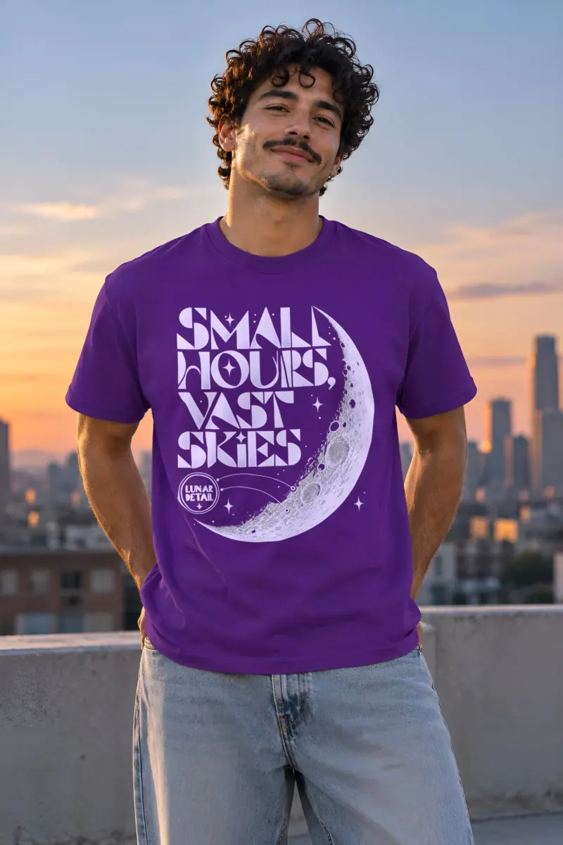 "Small Hours, Vast Skies" Heavyweight Unisex Crewneck T-shirt