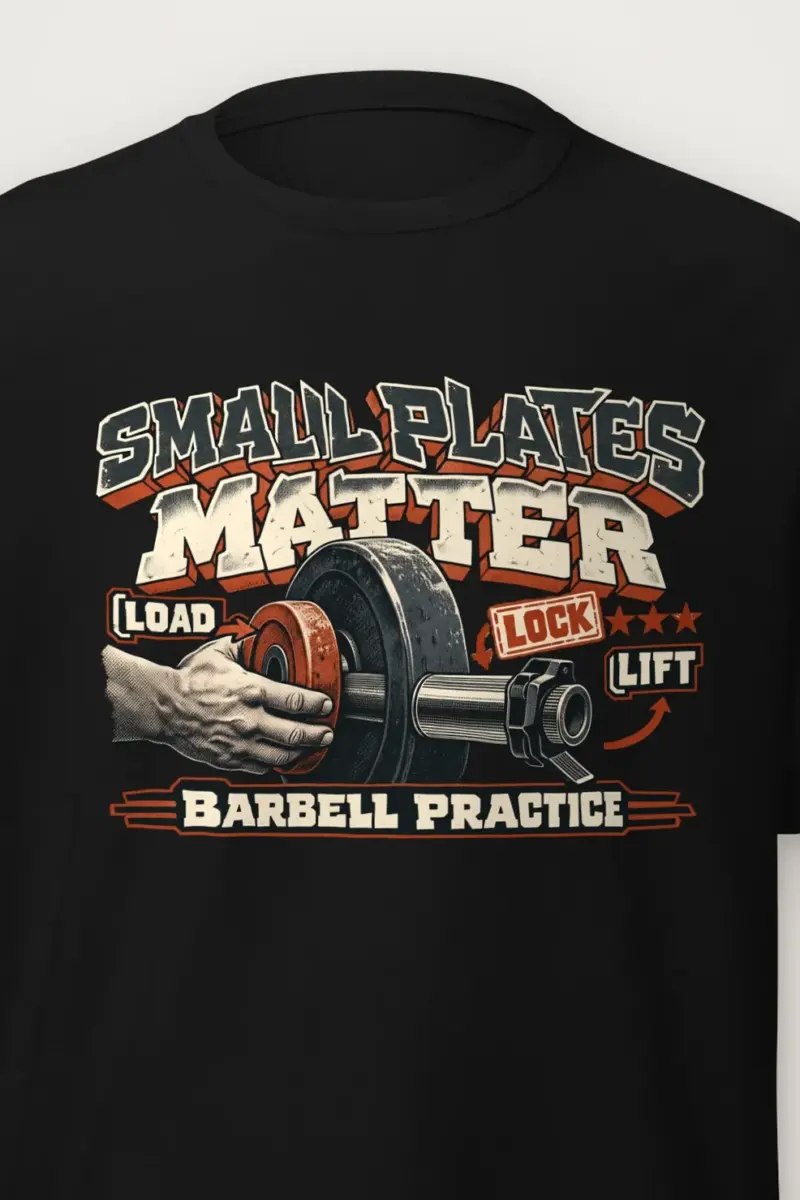 "Small Plates Matter" Heavyweight Unisex Crewneck T-shirt - the graphic up close