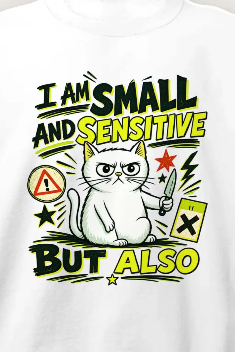 "Small Sensitive Cat" Heavy Blend Unisex Crewneck Sweatshirt