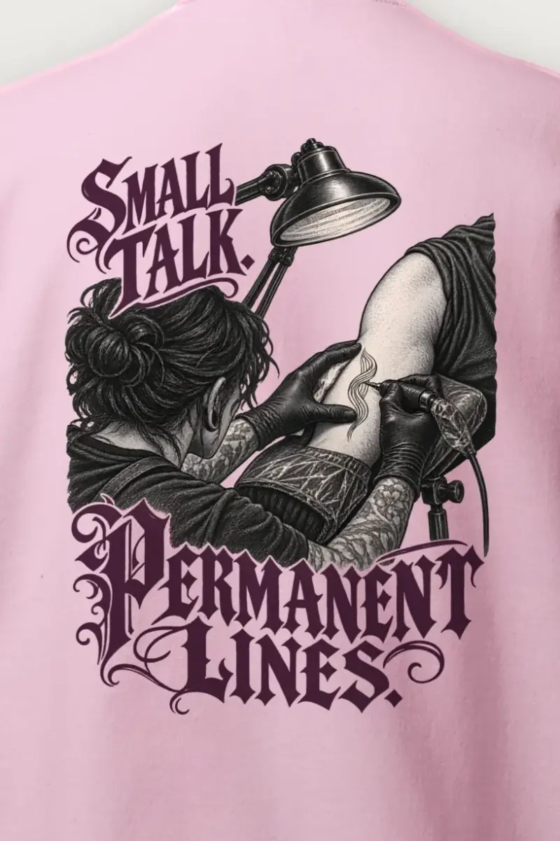 "Small Talk Permanent Lines" Heavy Blend Unisex Crewneck Sweatshirt - the graphic up close