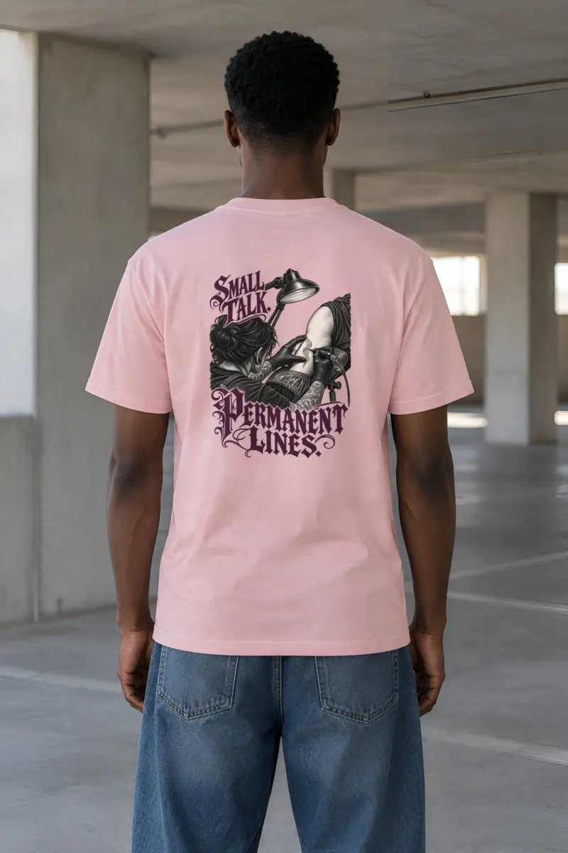 "Small Talk. Permanent Lines." Heavyweight Unisex Crewneck T-shirt