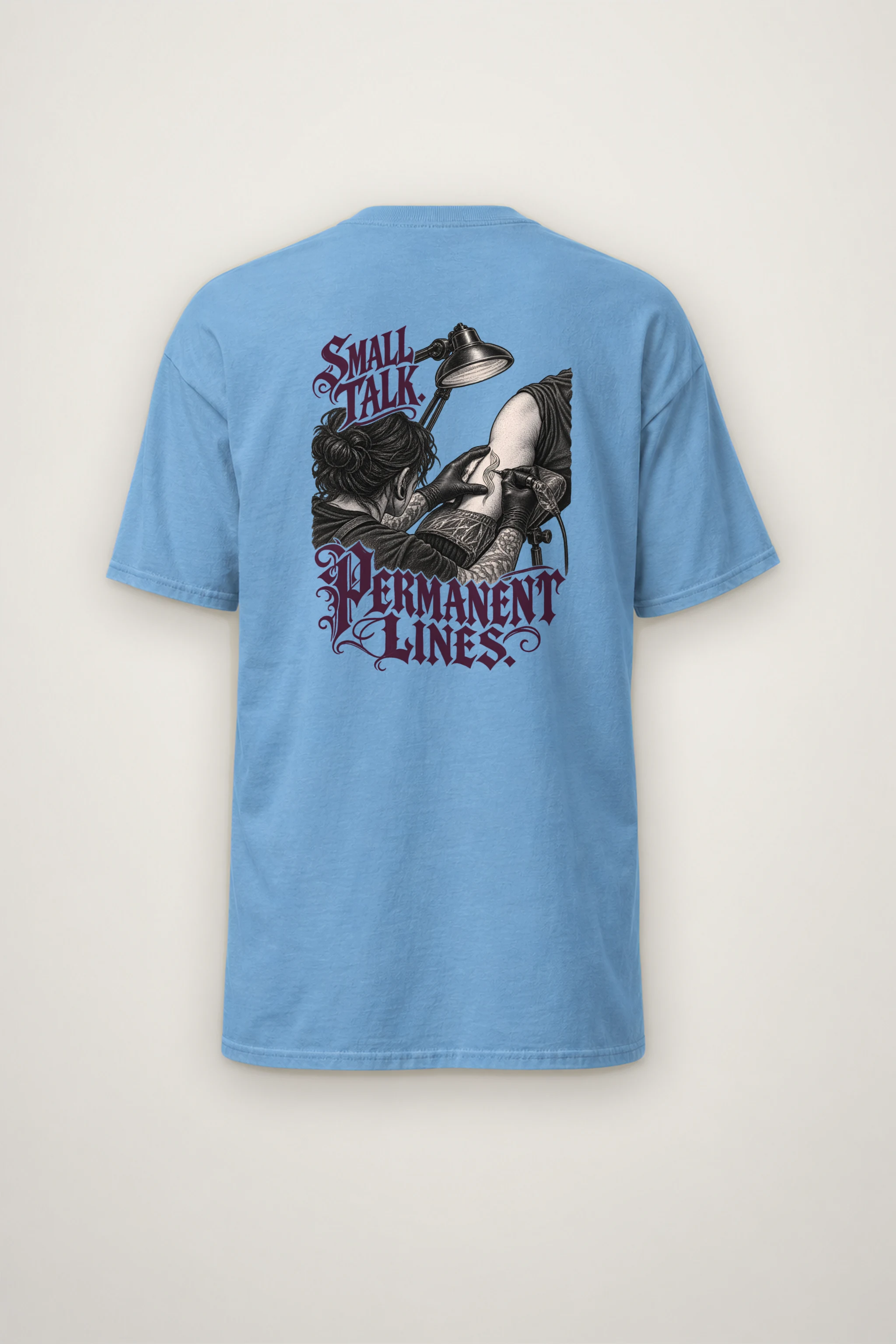"Small Talk. Permanent Lines." Heavyweight Unisex Crewneck T-shirt