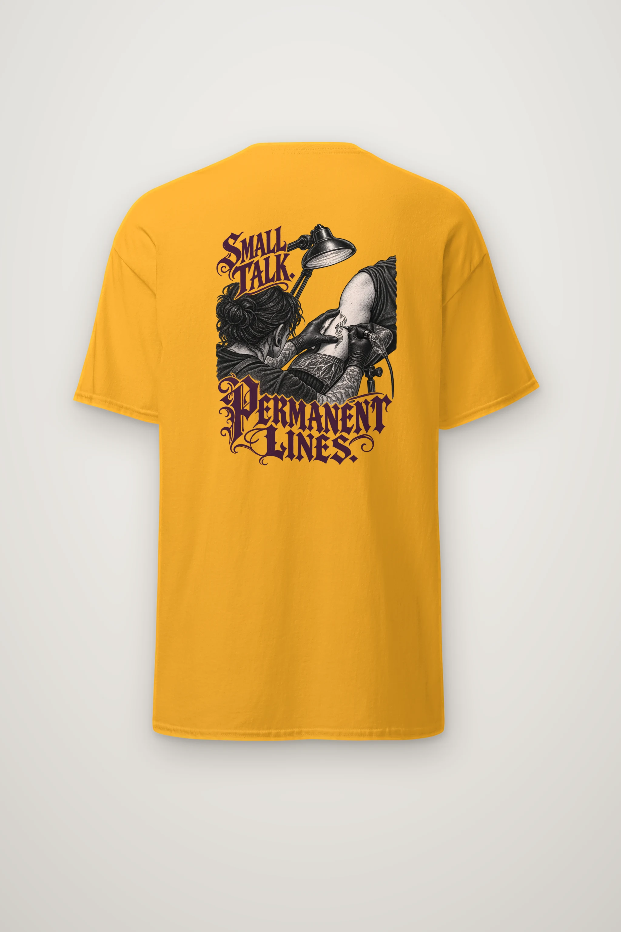"Small Talk. Permanent Lines." Heavyweight Unisex Crewneck T-shirt