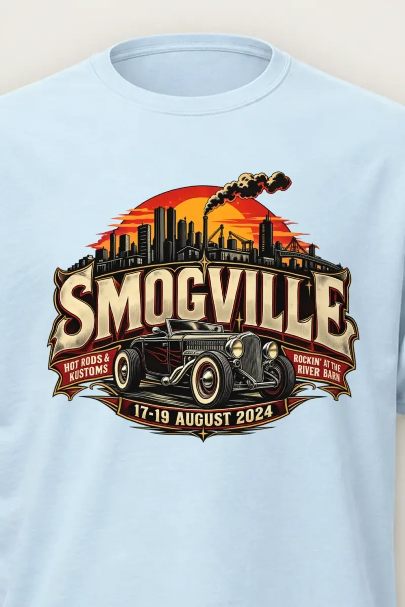 "Smogville Hot Rods" Heavyweight Unisex Crewneck T-shirt
