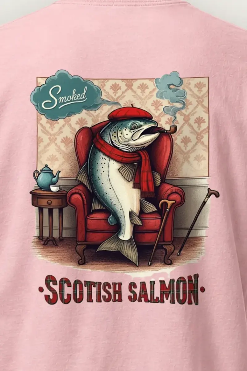 "Smoked Scottish Salmon" Heavyweight Unisex Crewneck T-shirt