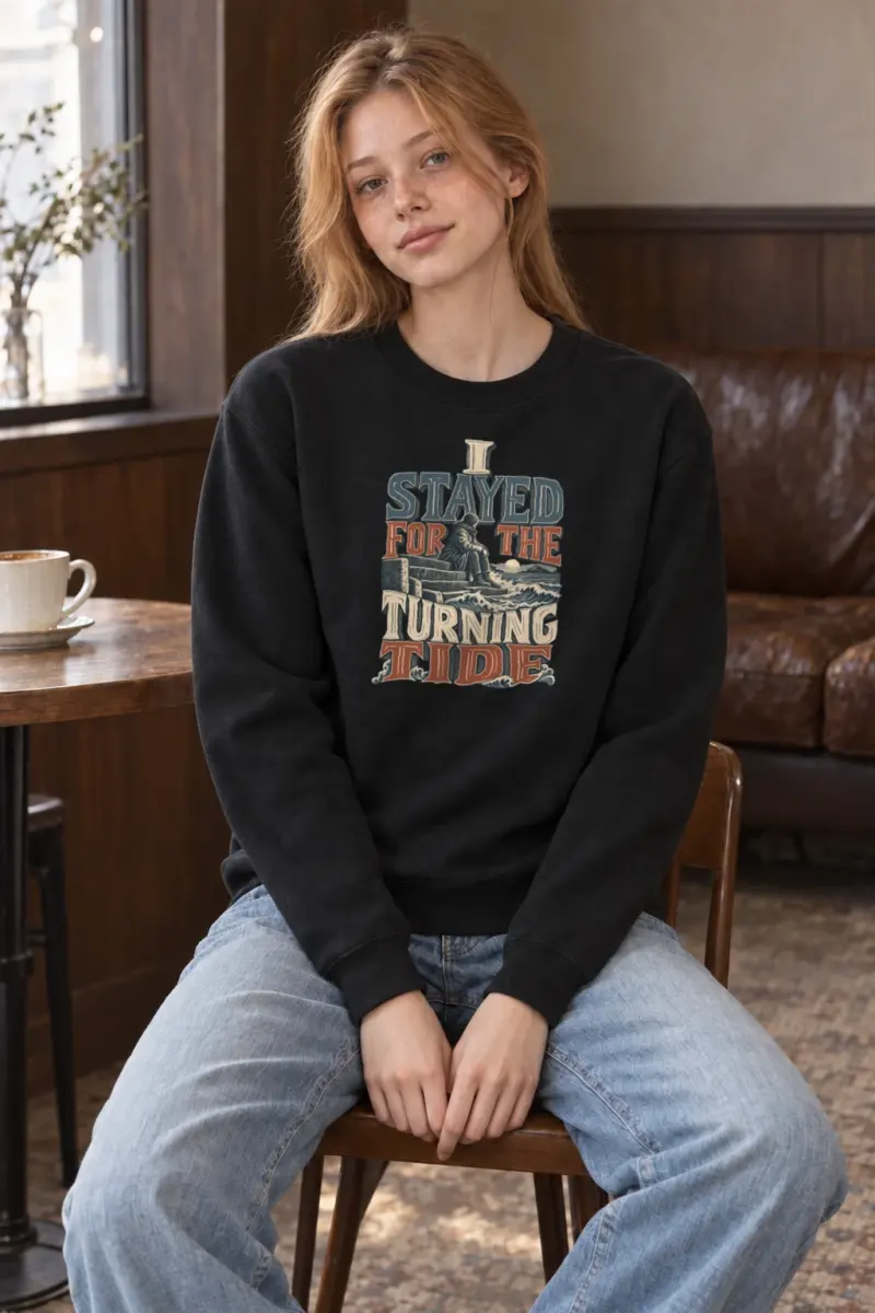 "I Stayed for the Turning Tide" Heavy Blend Unisex Crewneck Sweatshirt