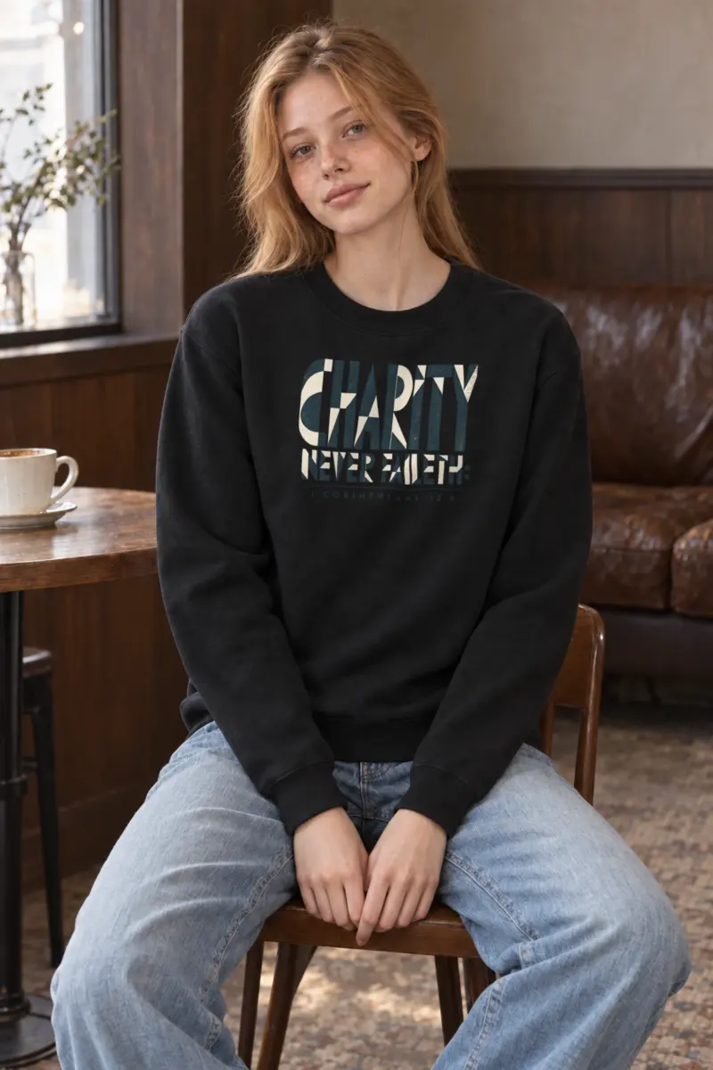 "Charity Never Faileth" Heavy Blend Unisex Crewneck Sweatshirt