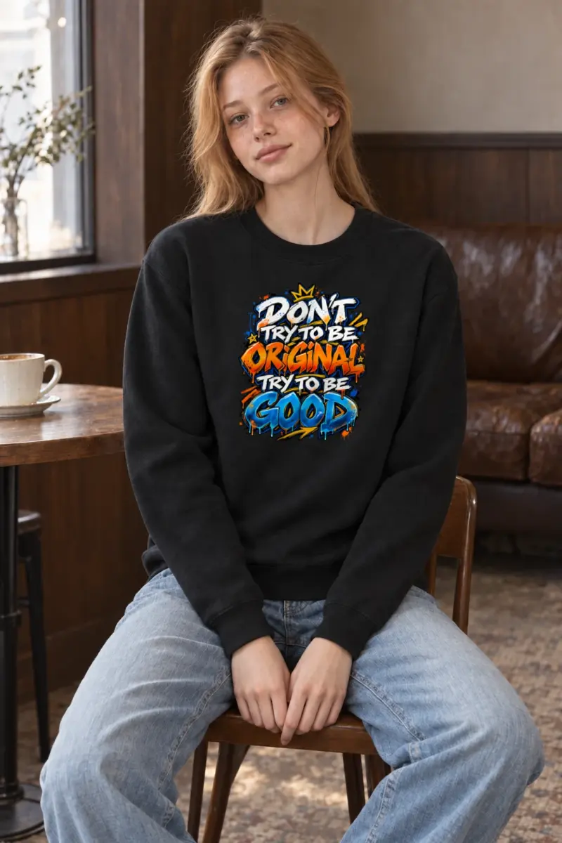 "Don't Try To Be Good" Heavy Blend Unisex Crewneck Sweatshirt