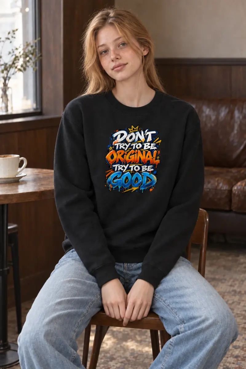 "Don't Try To Be Good" Heavy Blend Unisex Crewneck Sweatshirt