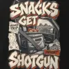 "Snacks Get Shotgun" Men's Oversized Heavyweight Crewneck T-Shirt