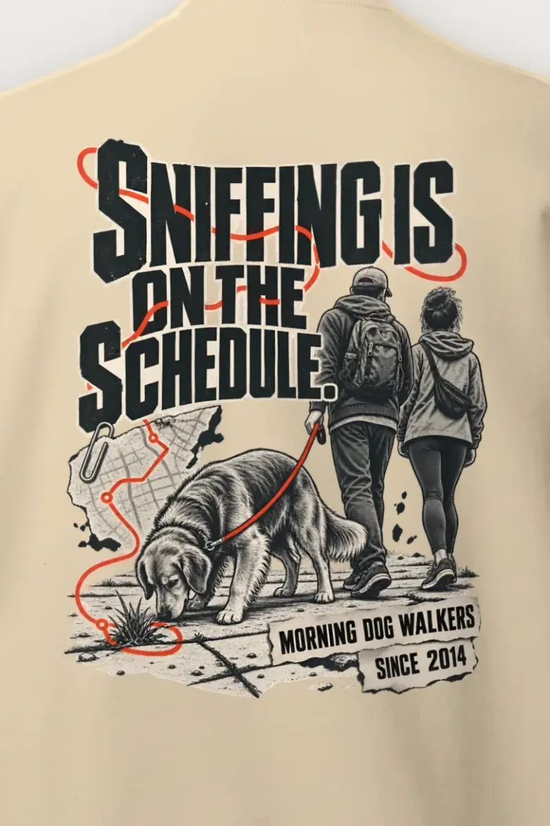 "Sniffing Is on the Schedule" Heavy Blend Unisex Crewneck Sweatshirt - the graphic up close