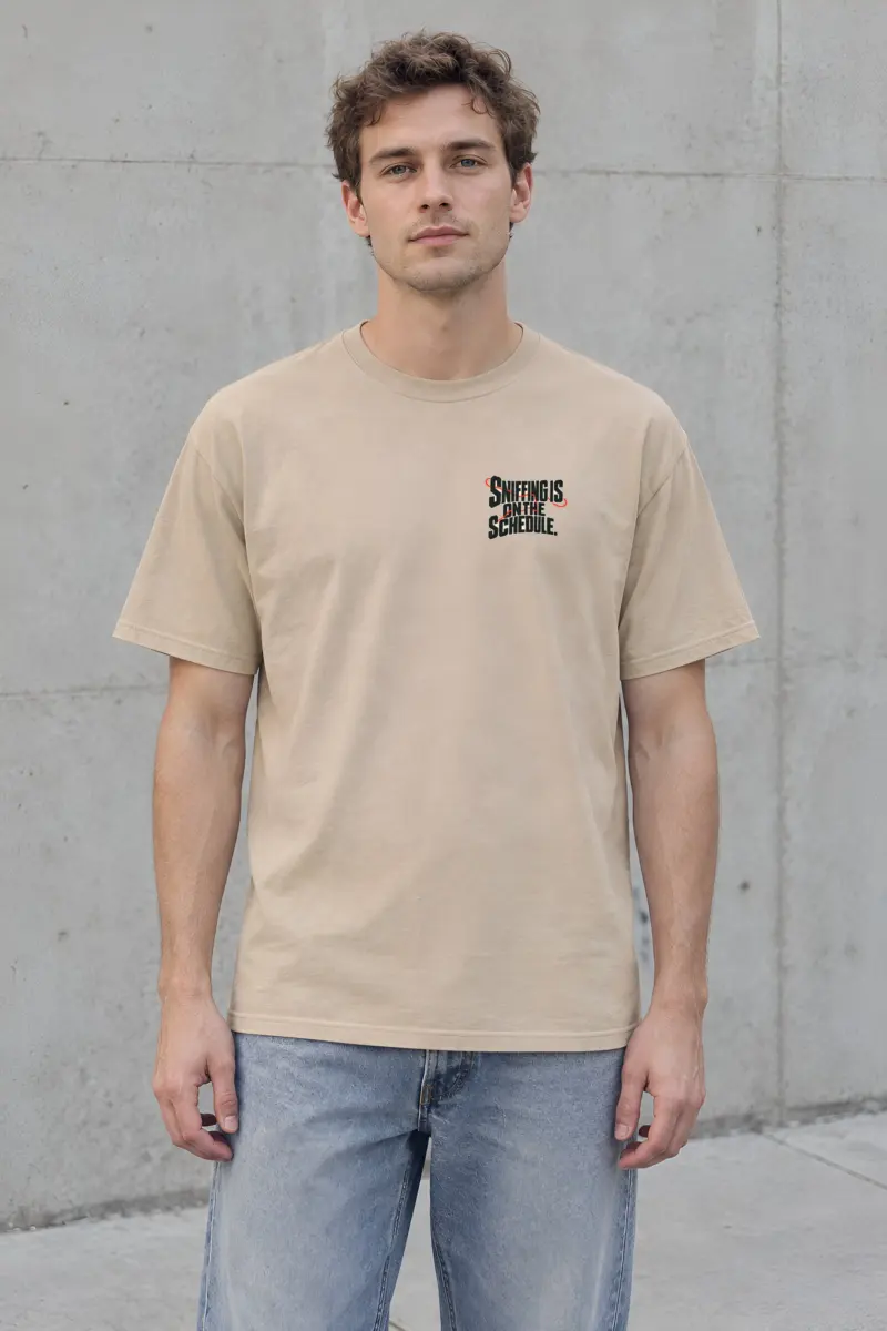 "Sniffing Is on the Schedule" Heavyweight Unisex Crewneck T-shirt