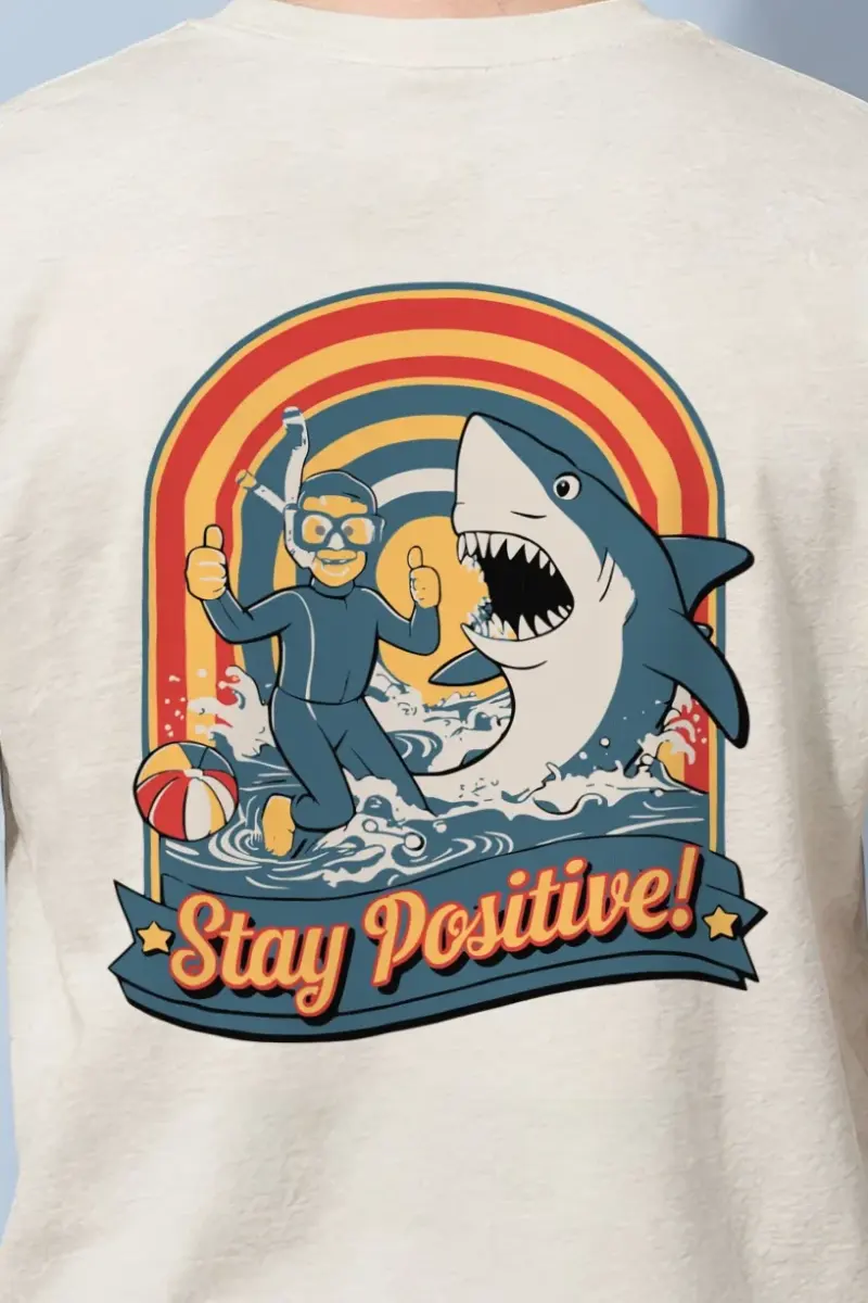 "Snorkeler And Shark" Heavyweight Unisex Crewneck T-shirt