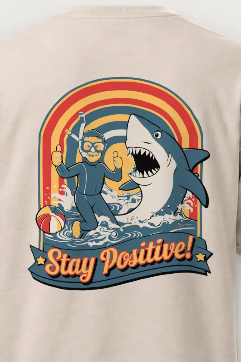 "Snorkeler And Shark" Heavyweight Unisex Crewneck T-shirt