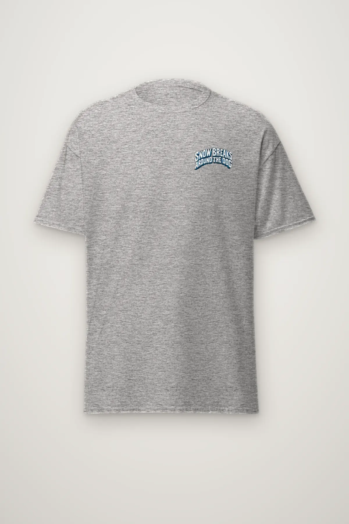 "Snow Breaks Around the Dog" Heavyweight Unisex Crewneck T-shirt