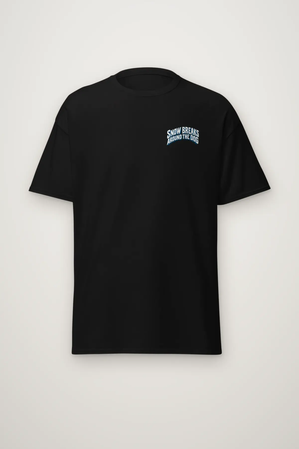 "Snow Breaks Around the Dog" Heavyweight Unisex Crewneck T-shirt