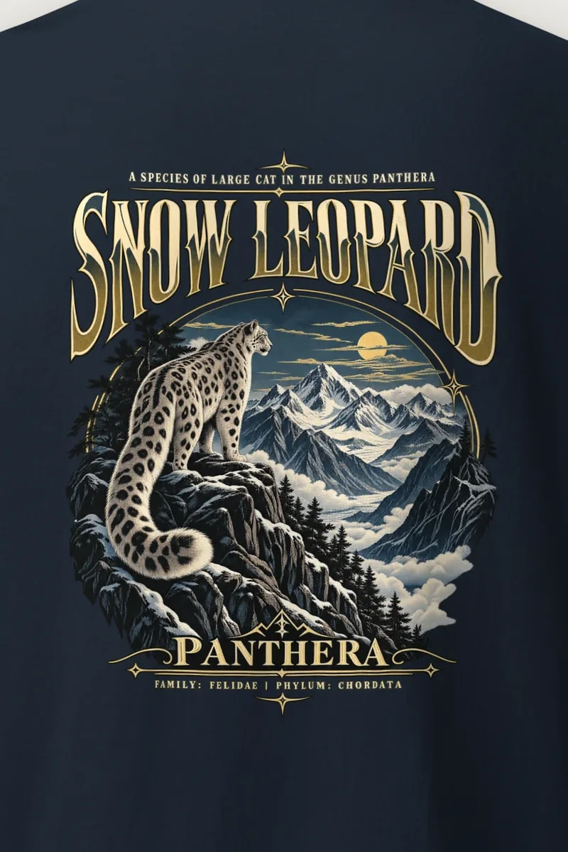 "Snow Leopard" Heavyweight Unisex Crewneck T-shirt