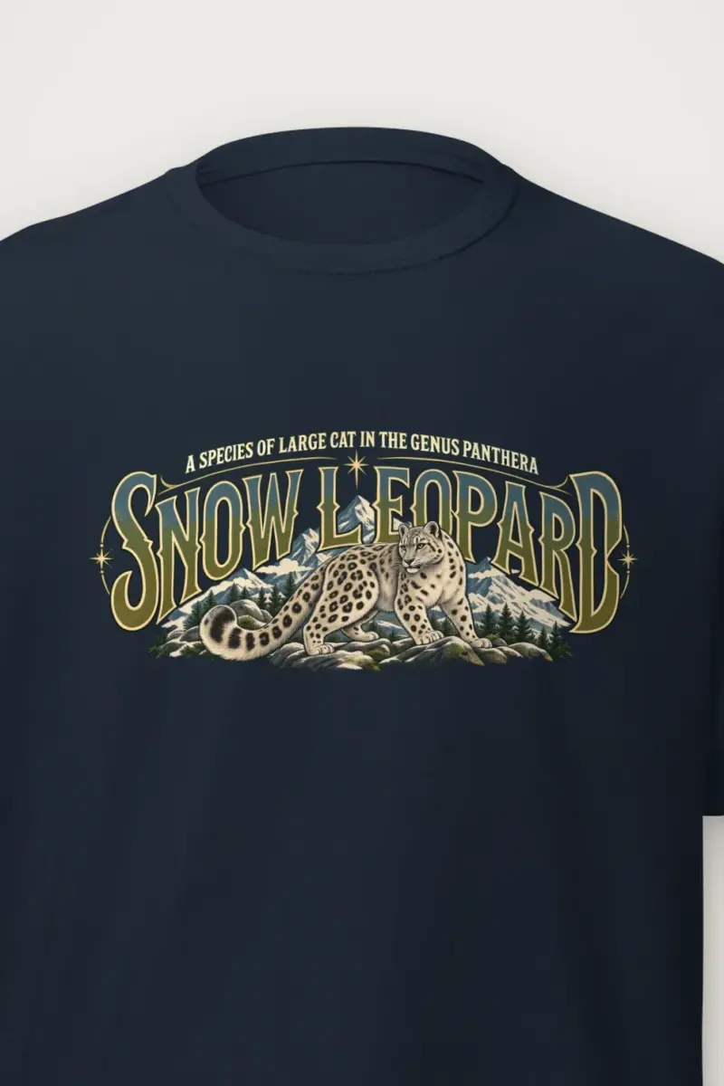 "Snow Leopard Study" Heavyweight Unisex Crewneck T-shirt