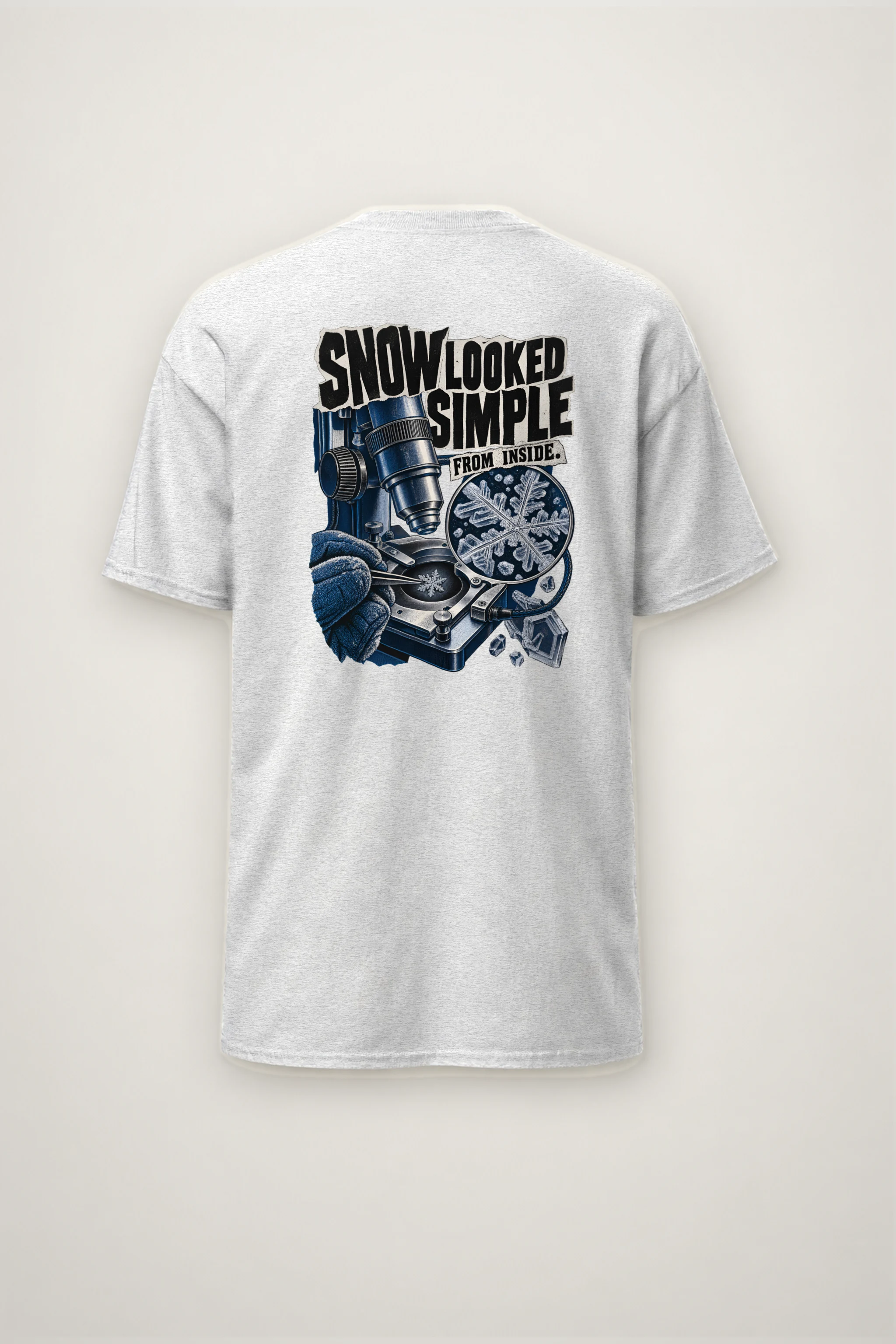 "Snow Looked Simple From Inside" Heavyweight Unisex Crewneck T-shirt