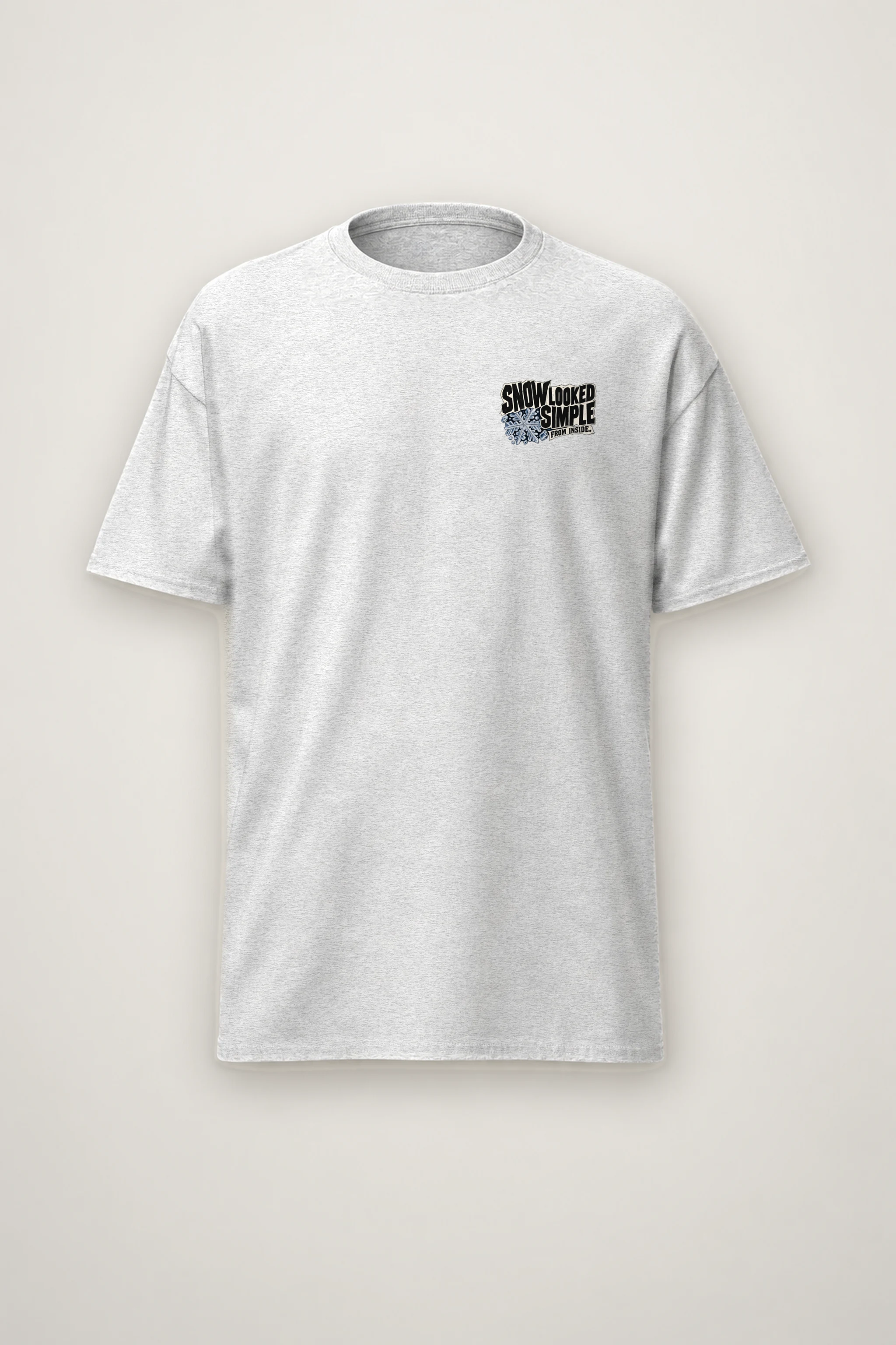 "Snow Looked Simple From Inside" Heavyweight Unisex Crewneck T-shirt