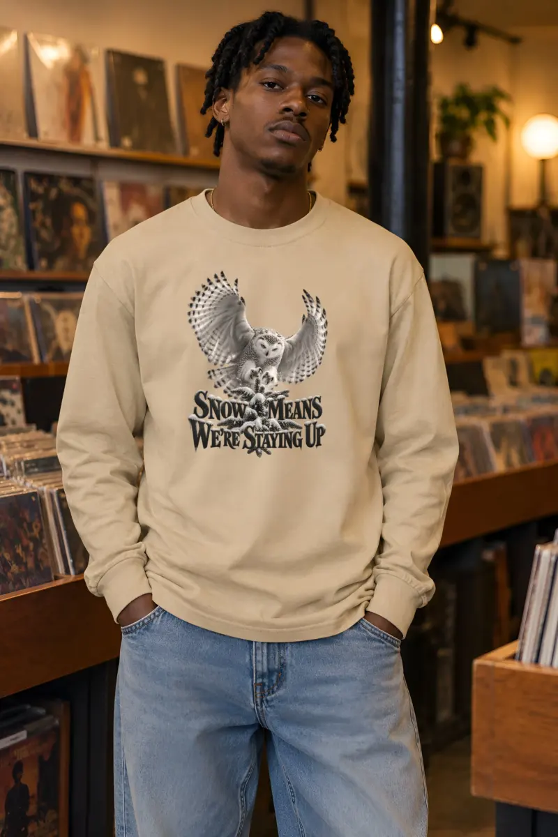 "Snow Owl Wings" Unisex Longsleeve T-shirt
