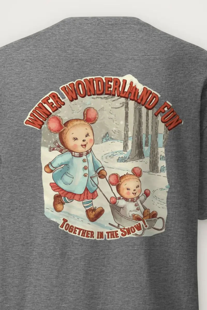 "Snowy Forest Mice" Heavyweight Unisex Crewneck T-shirt