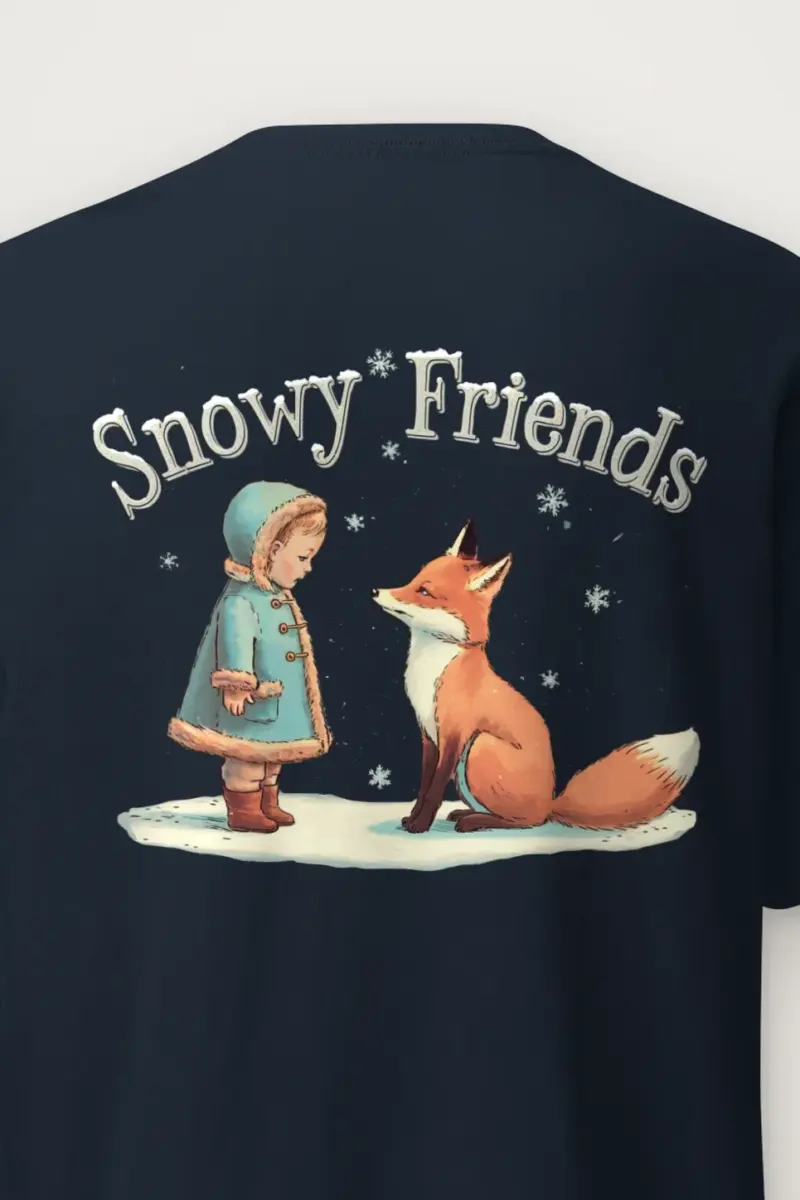 "Snowy Friends" Heavyweight Unisex Crewneck T-shirt