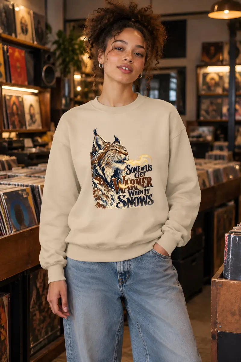 “Snowy Lynx Breath” Heavy Blend Unisex Crewneck Sweatshirt