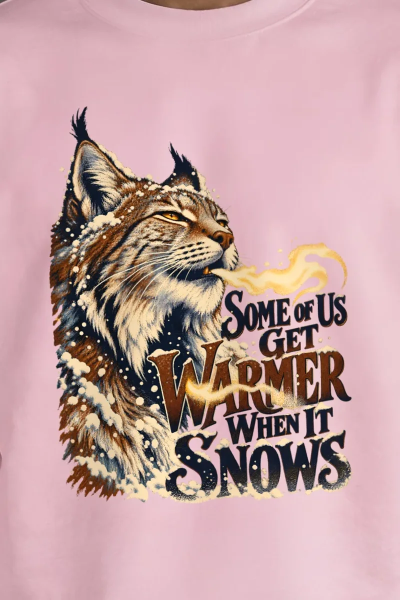 "Snowy Lynx Breath" Heavy Blend Unisex Crewneck Sweatshirt - the graphic up close