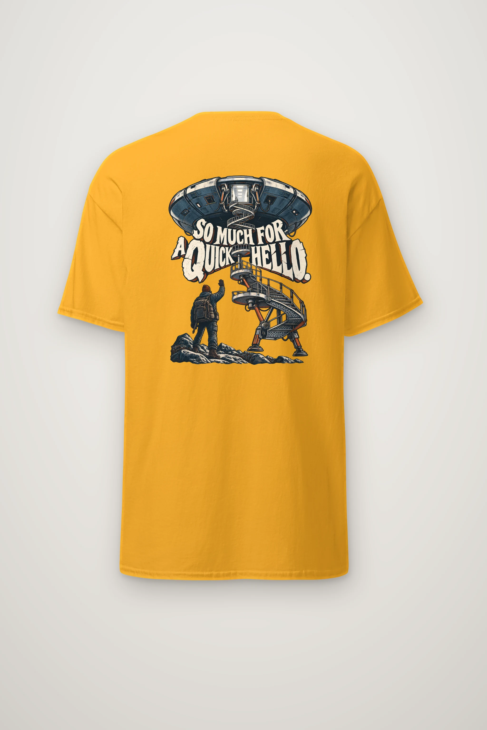 "So Much for a Quick Hello" Heavyweight Unisex Crewneck T-shirt