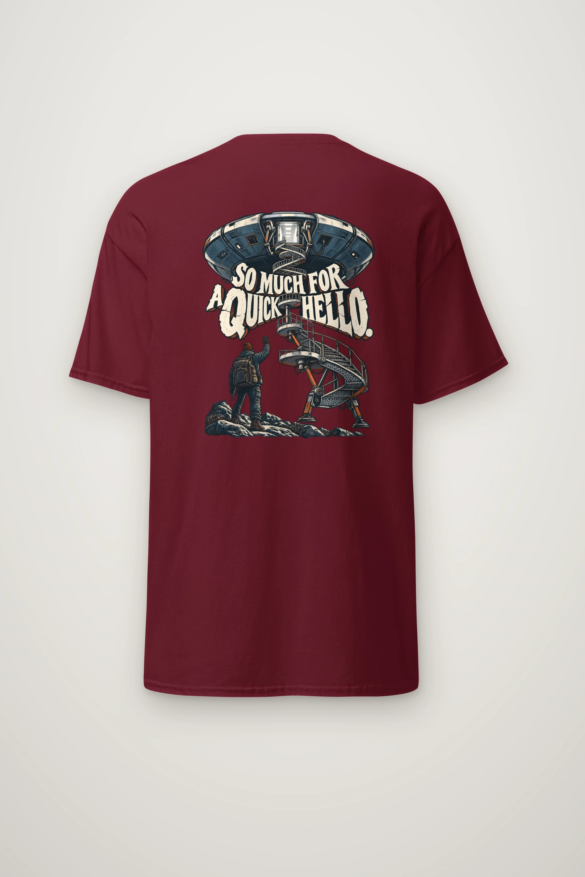 "So Much for a Quick Hello" Heavyweight Unisex Crewneck T-shirt