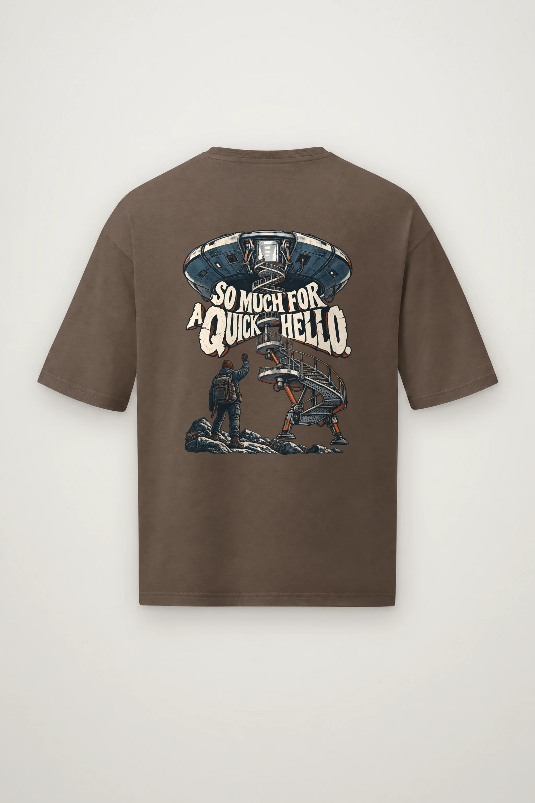 "So Much for a Quick Hello" Men's Oversized Heavyweight Crewneck T-Shirt
