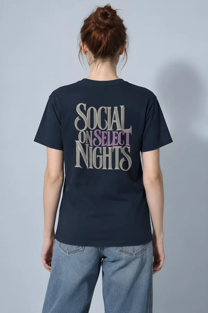 "Social on Select Nights" Heavyweight Unisex Crewneck T-shirt