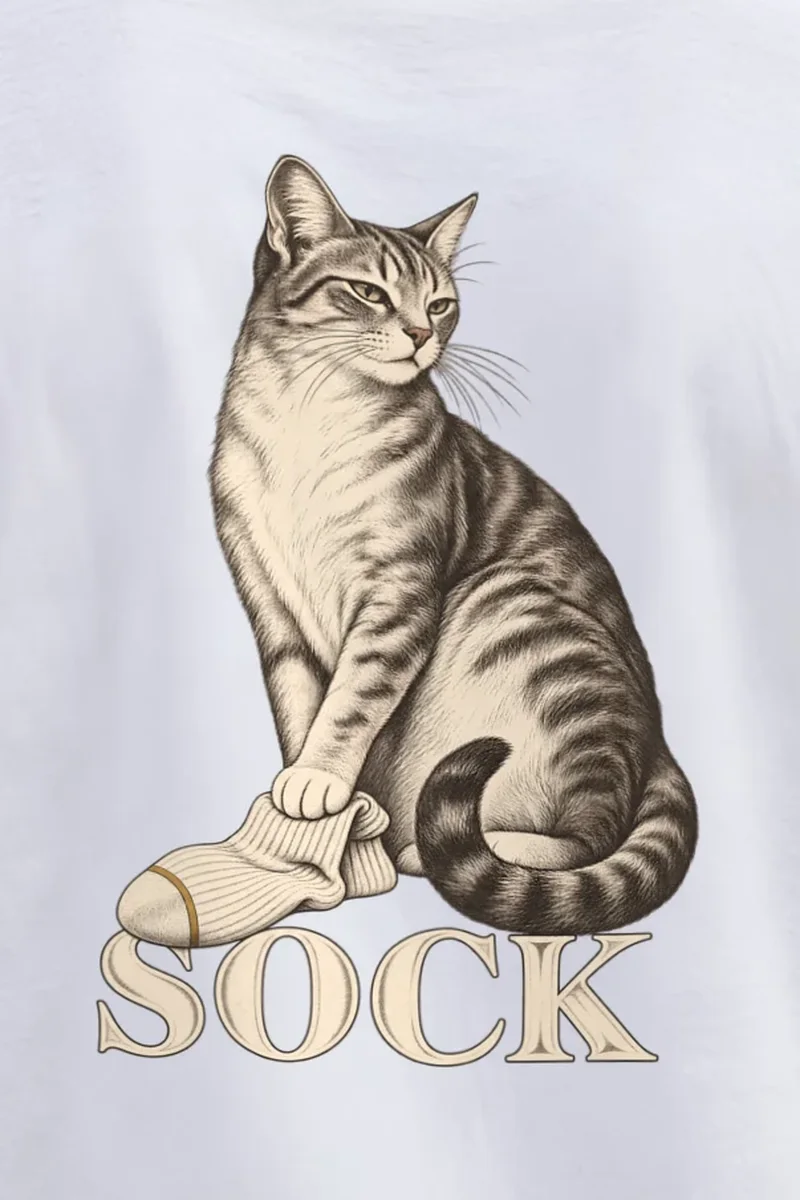 "Sock Study" Heavyweight Unisex Crewneck T-shirt - the graphic up close