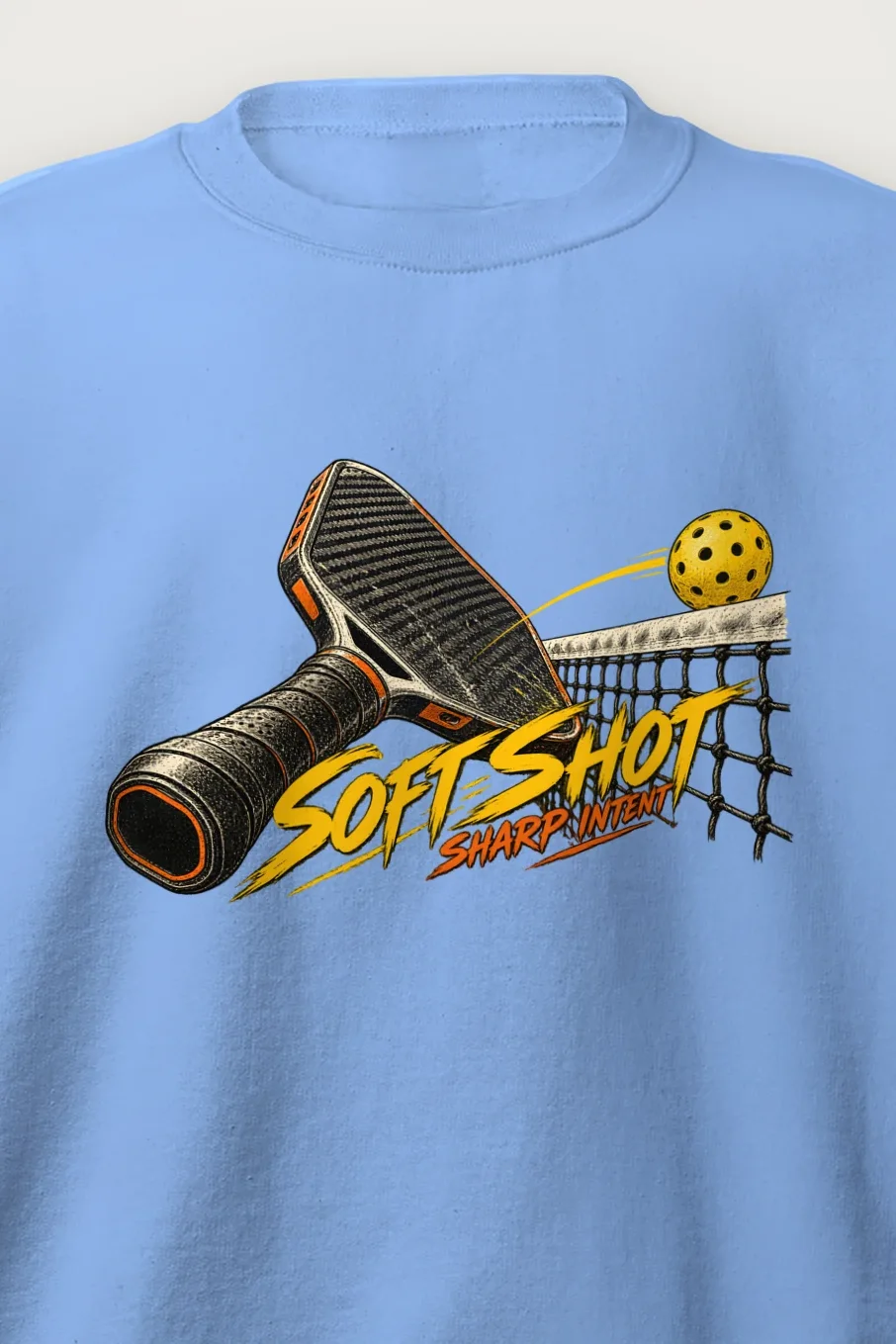 "Soft Shot Sharp Intent" Heavy Blend Unisex Crewneck Sweatshirt - the graphic up close