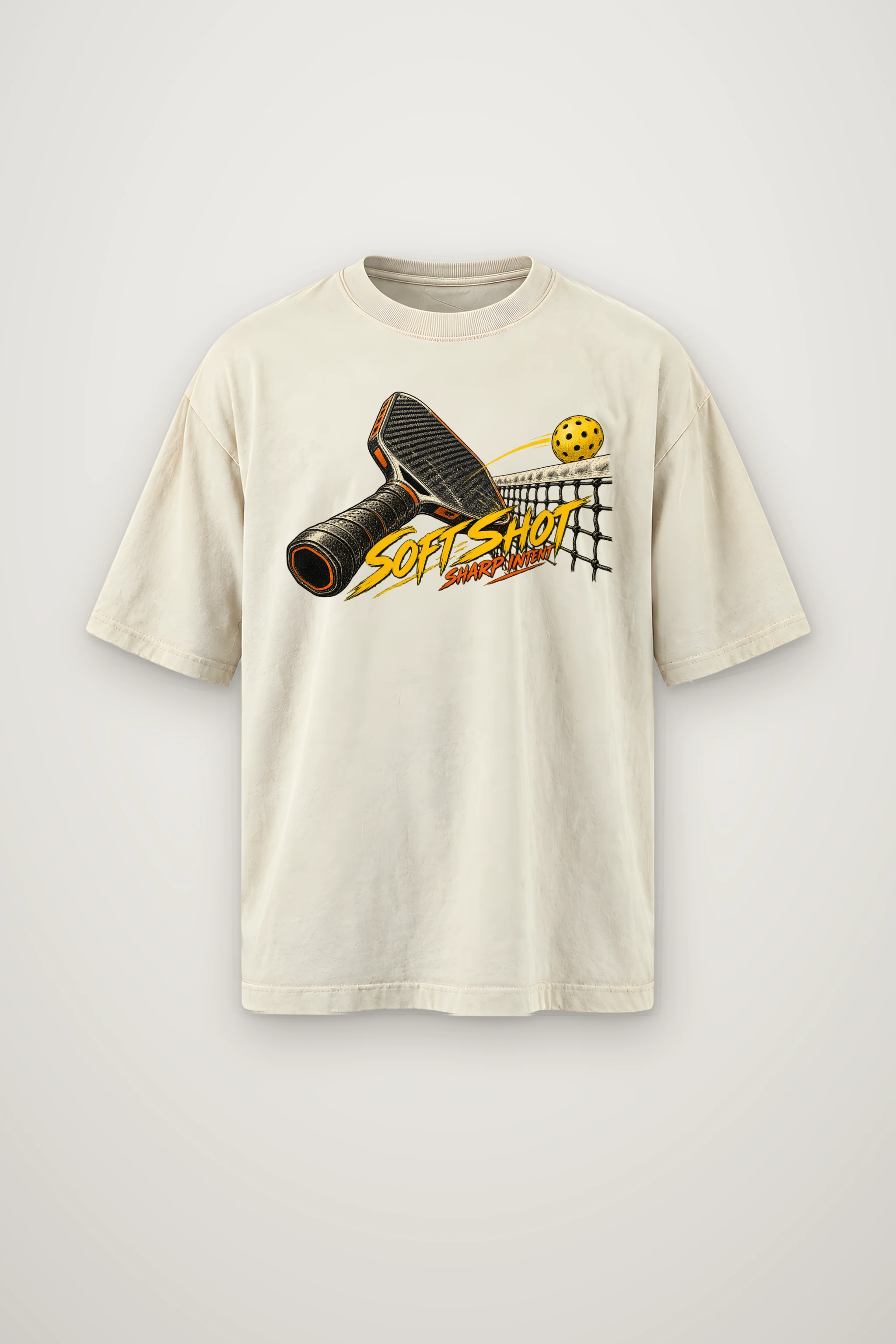 "Soft Shot Sharp Intent" Men's Oversized Heavyweight Crewneck T-Shirt