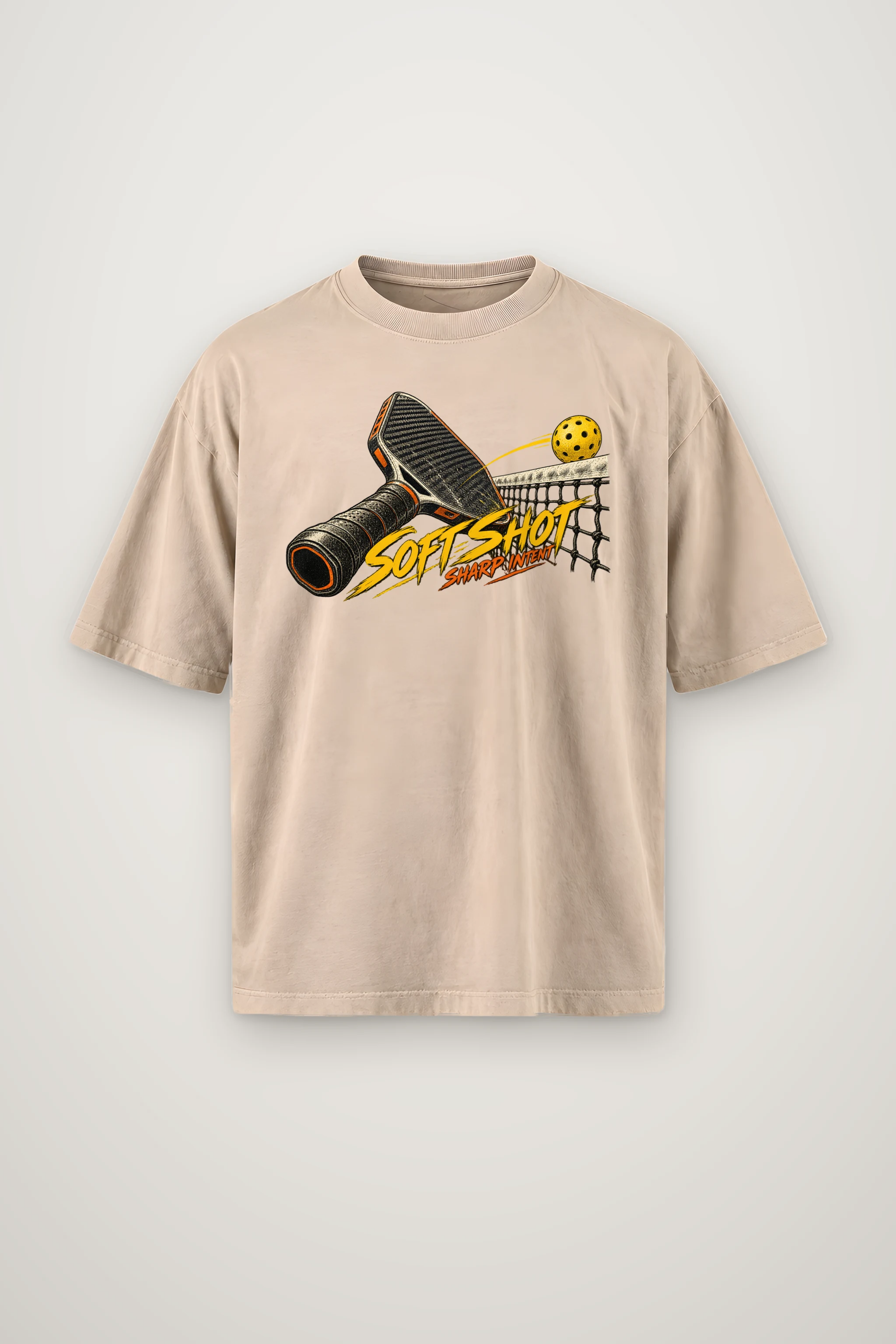"Soft Shot Sharp Intent" Men's Oversized Heavyweight Crewneck T-Shirt