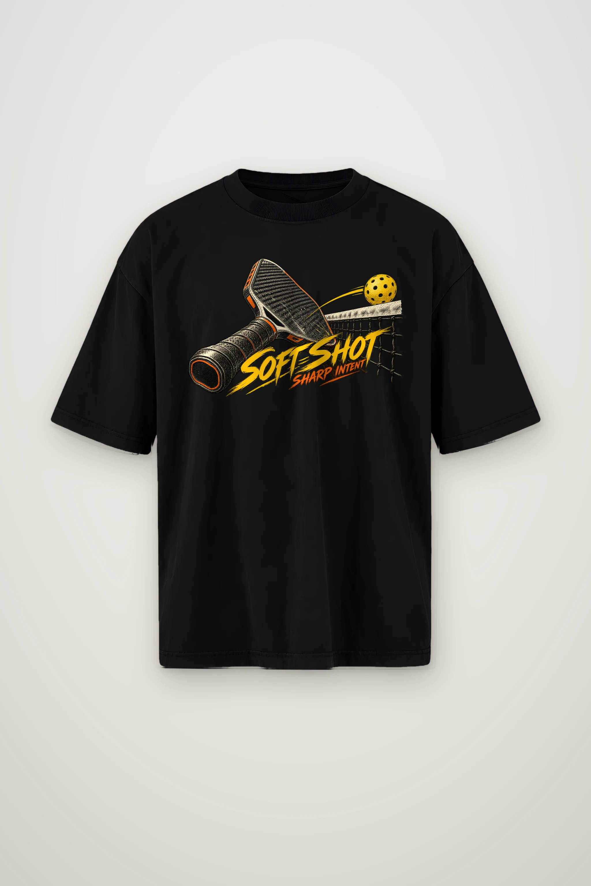 "Soft Shot Sharp Intent" Men's Oversized Heavyweight Crewneck T-Shirt